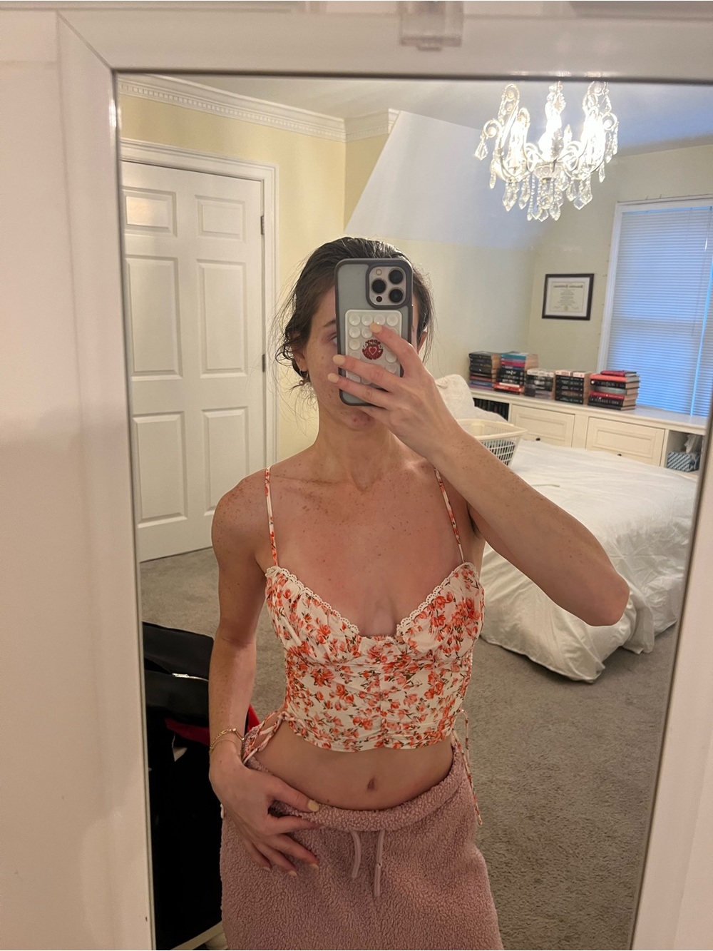 Floral Scallop-Edge Spaghetti Strap Cami - Pink Floral, Princess Polly